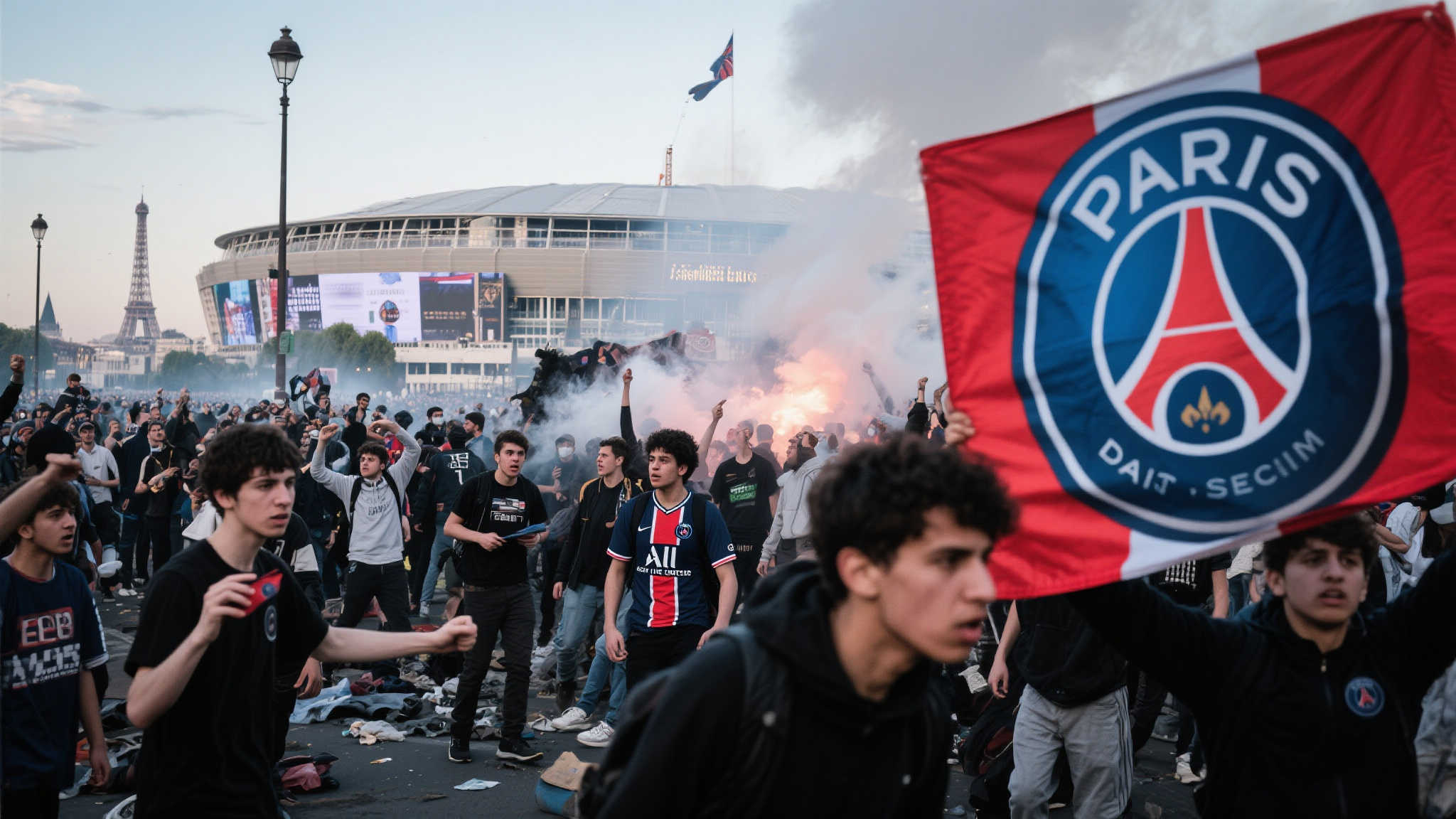 PSG夺冠后法国多地陷入混乱 PSG夺冠后法国多地陷入混乱